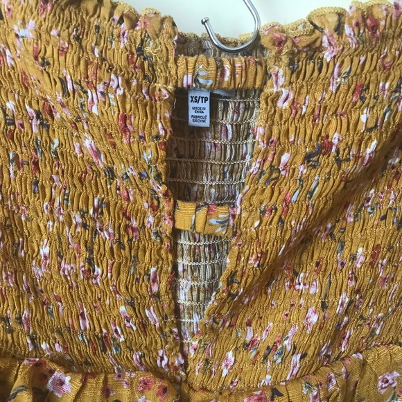 NWT Yellow Floral Off the Shoulder Romper - Picture 3 of 5